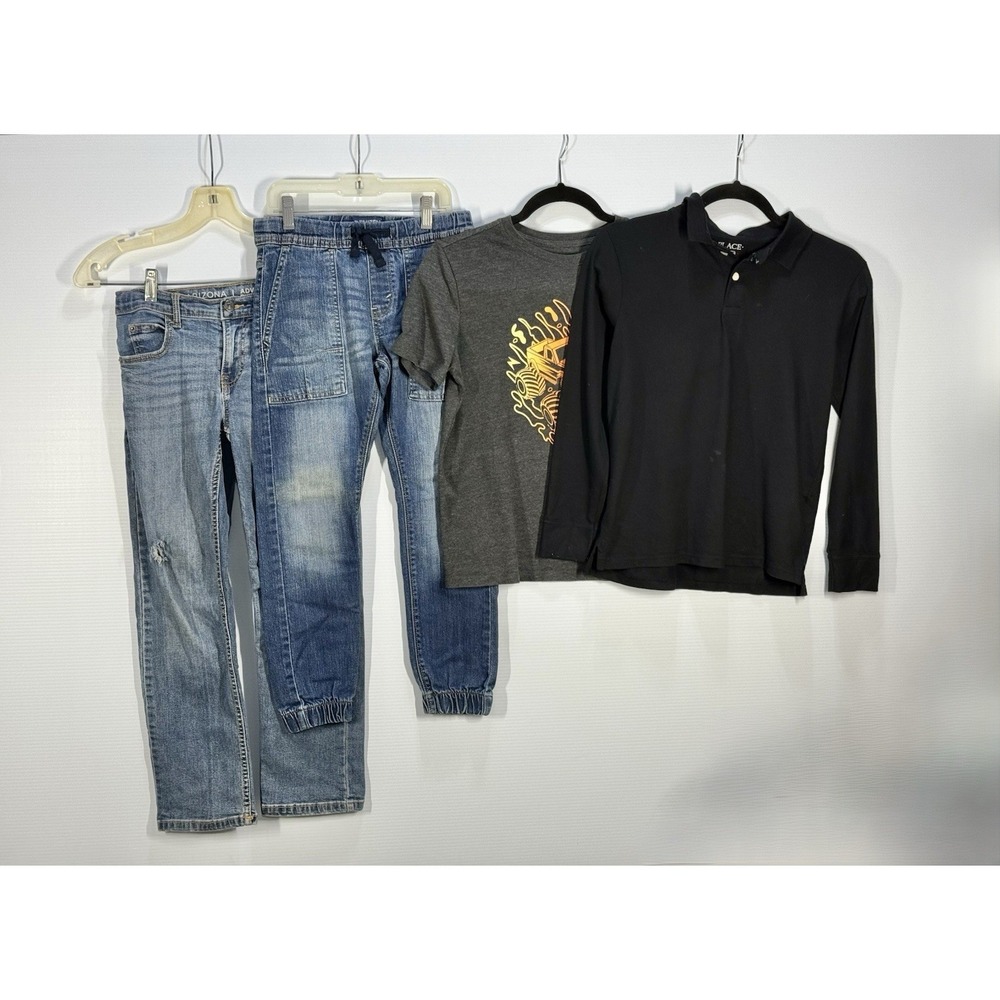 Boys 10-12 Clothing Lot 4 Pc Outfits Bundle - Mixed Brands Shirts Jeans Outfits